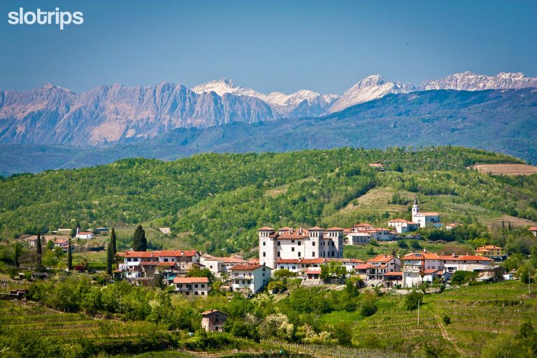 Village of Dobrovo in Goriska Brda wine hills, Slovenia