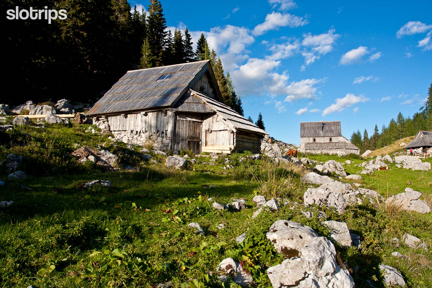 Traditional shepherd's huts in Triglav National Park, Slovenia