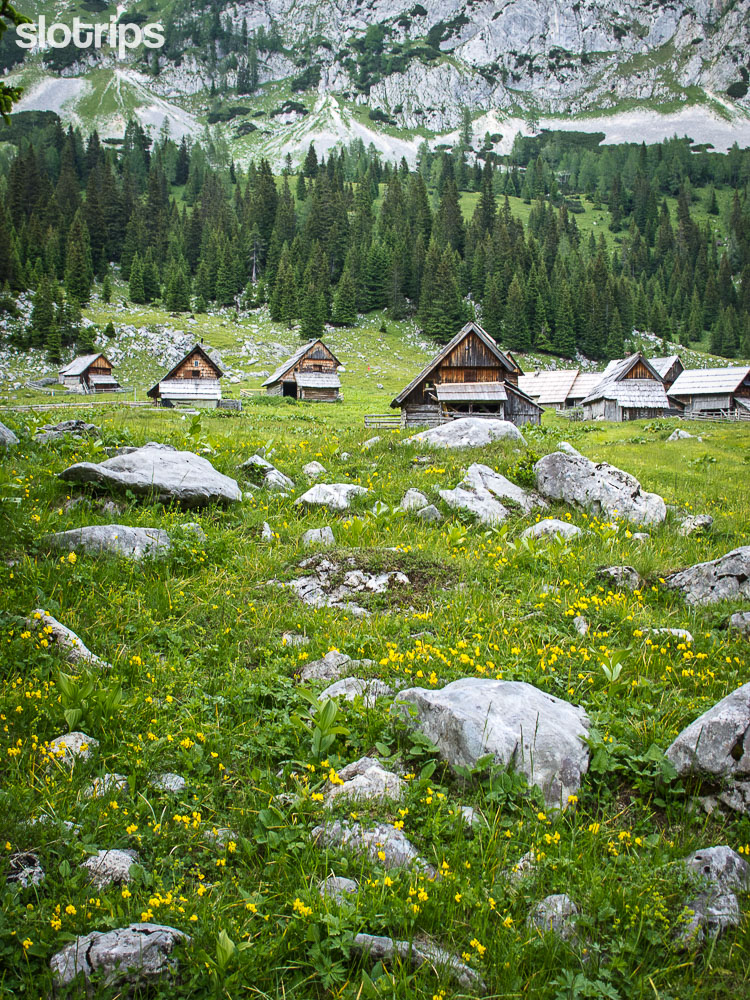 Traditional shepherd's huts in Triglav National Park, Slovenia
