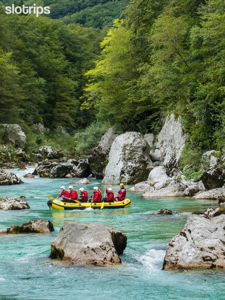 Rafting on Soca river in Slovenia