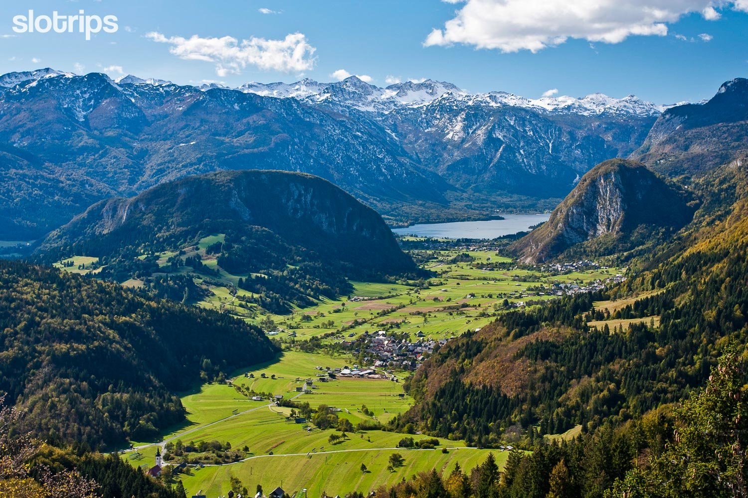 View of Lake Bohinj and the Julian Alps, Slovenia