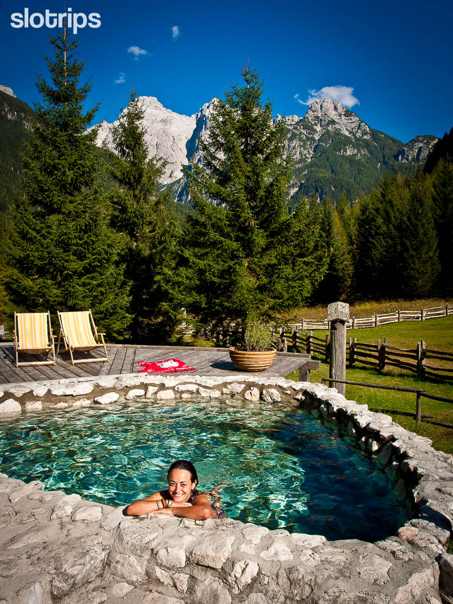 Relaxing after a hiking the Alpe Adria Trail, Slovenia