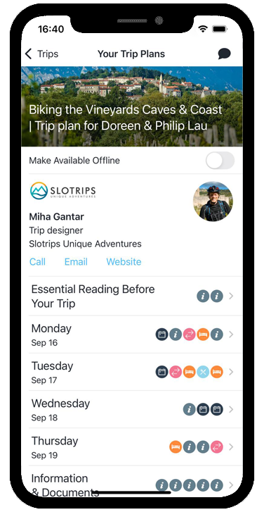 slotrips travel app for self guided tours screenshot