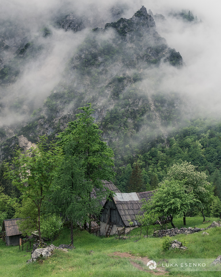 Farmhouse along the Soca Trail in the Soca valley, Slovenia