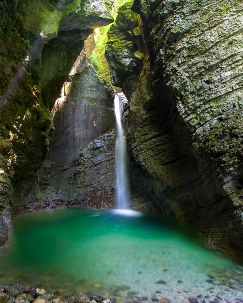 Kozjak waterfall in the Soca valley, Slovenia